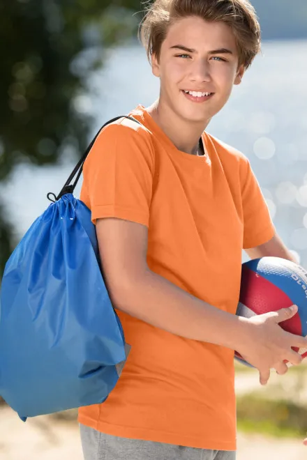 Спортна тениска за деца, неонова мандарина