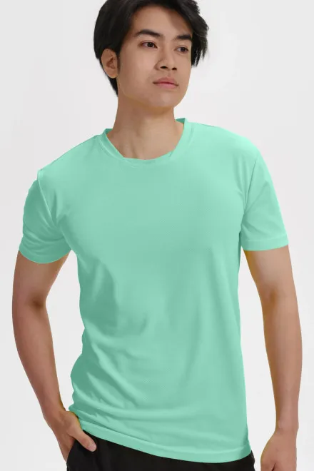 Тениска с асиметрично деколте, мента