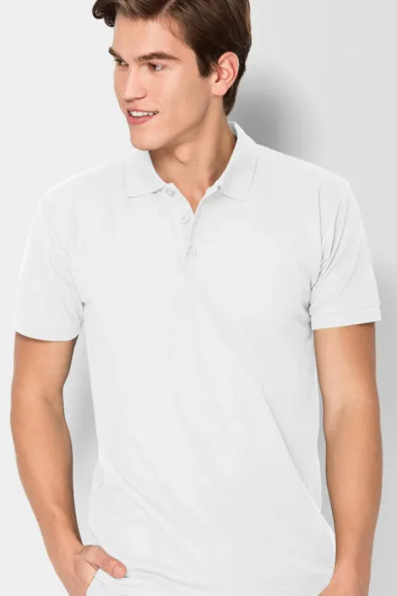 Удобна мъжка поло риза, Бял