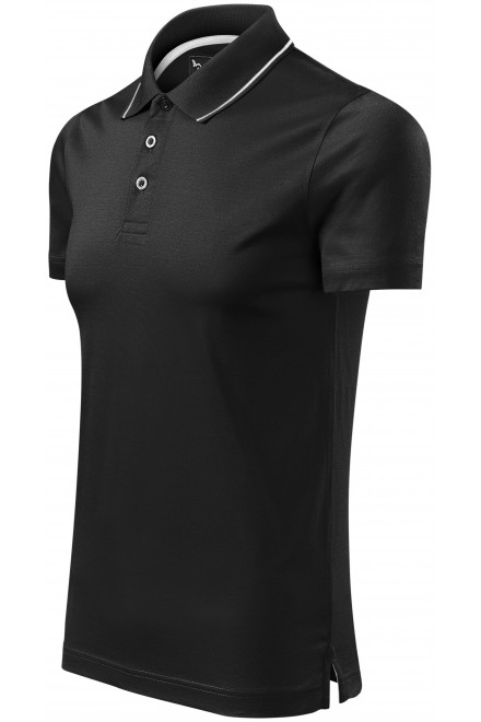 Мъжка елегантна мерсеризирана поло риза, черен, мъжки тениски
