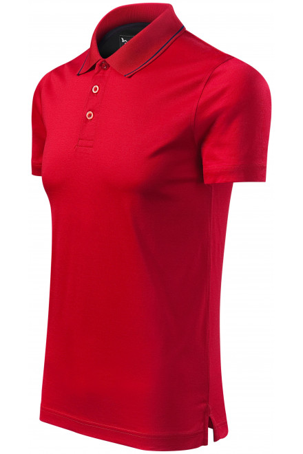 Мъжка елегантна мерсеризирана поло риза, формула червено, поло тениска