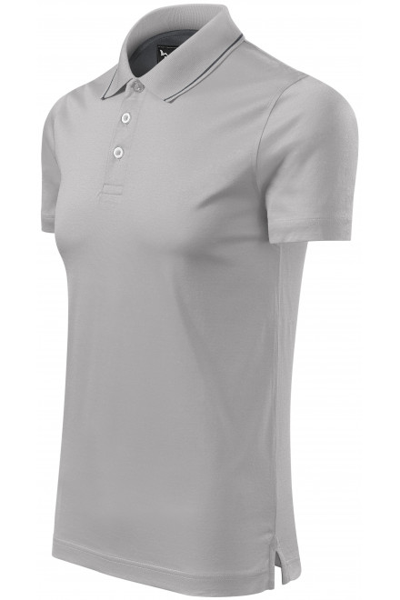 Мъжка елегантна мерсеризирана поло риза, сребристо сиво, обикновени тениски