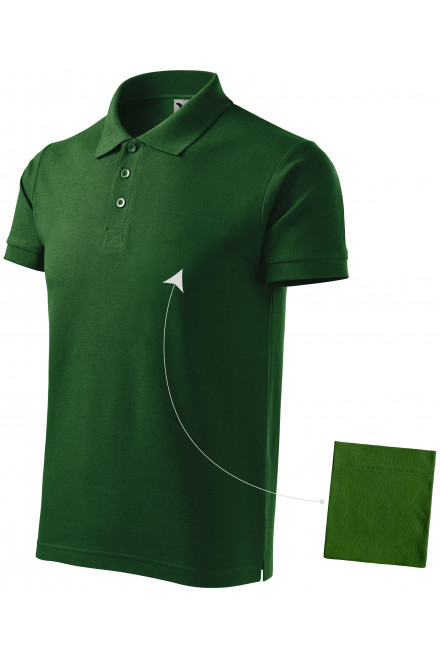 Мъжка елегантна поло риза, бутилка зелено, мъжки поло тениски