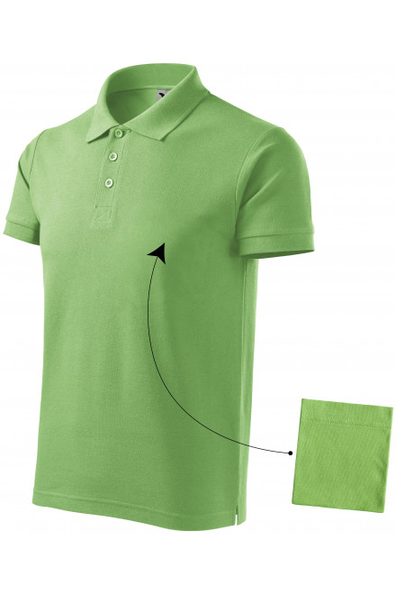Мъжка елегантна поло риза, грахово зелено, тениски