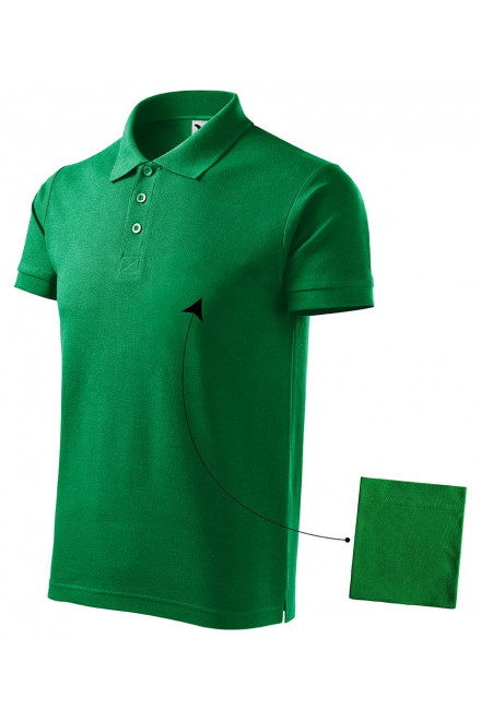 Мъжка елегантна поло риза, трева зелено, тениски