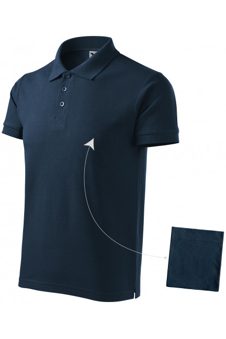 Мъжка елегантна поло риза, тъмно синьо, тениски с къс ръкав