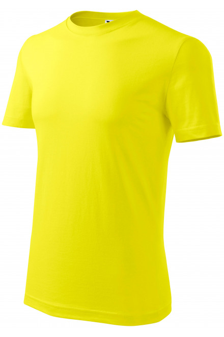 Мъжка класическа тениска, лимонено жълто