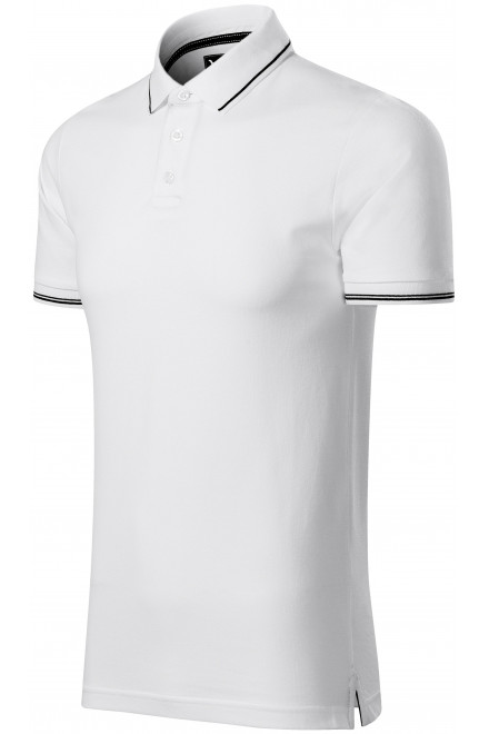 Мъжка контрастираща поло риза, Бял, мъжки тениски