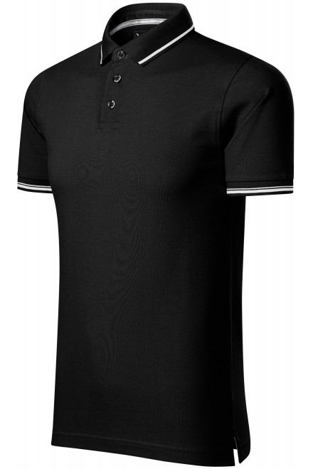 Мъжка контрастираща поло риза, черен, мъжки поло тениски