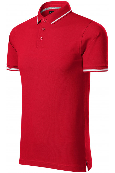 Мъжка контрастираща поло риза, формула червено, обикновени тениски