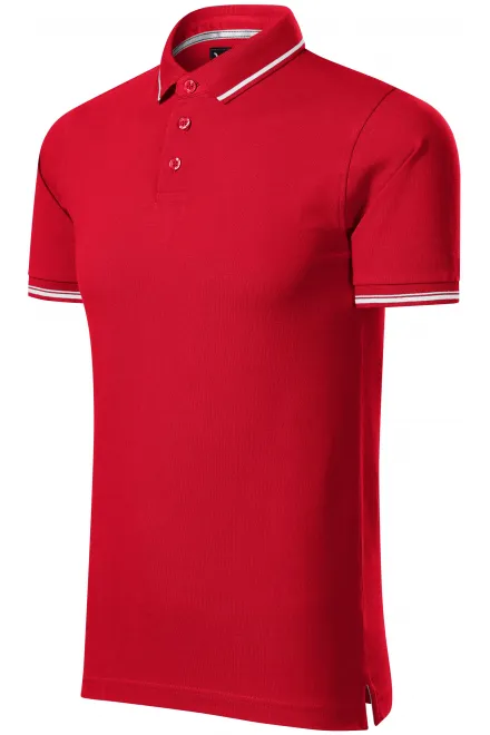 Мъжка контрастираща поло риза, формула червено