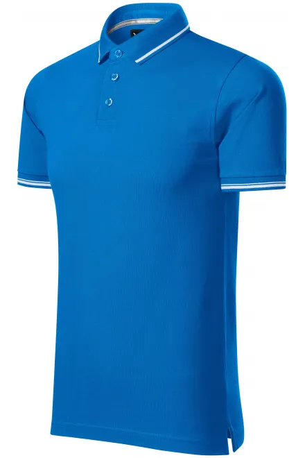 Мъжка контрастираща поло риза, океанско синьо