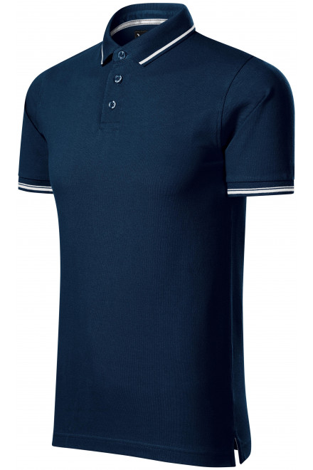 Мъжка контрастираща поло риза, тъмно синьо, тениски с къс ръкав