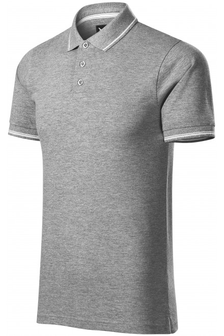 Мъжка контрастираща поло риза, тъмно сив мрамор, мъжки поло тениски