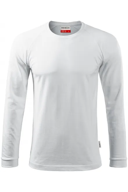 Мъжка контрастна тениска с дълъг ръкав - Бял, 2XL