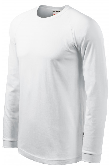Мъжка контрастна тениска с дълъг ръкав, Бял