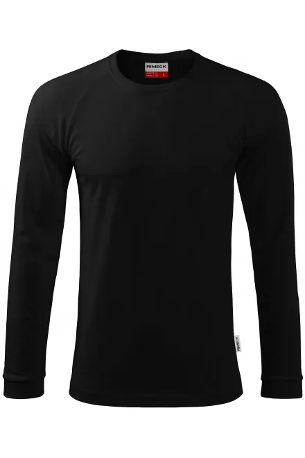 Мъжка контрастна тениска с дълъг ръкав - черен, 2XL