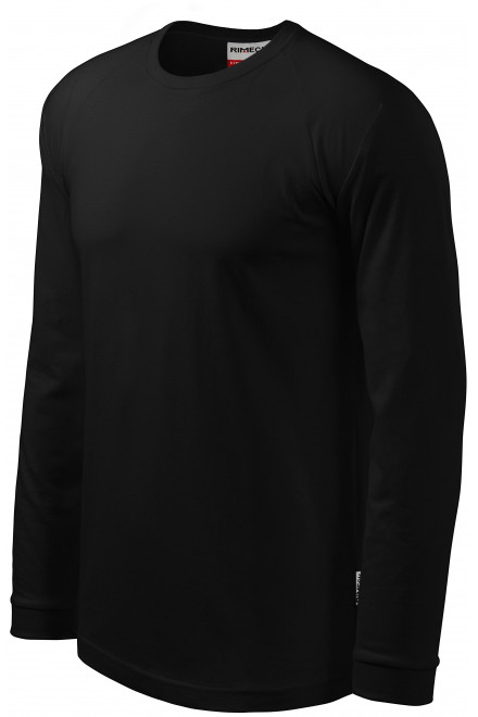 Мъжка контрастна тениска с дълъг ръкав, черен