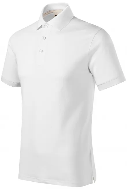 Мъжка поло тениска от органичен памук, Бял