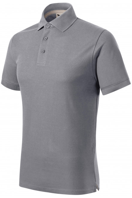 Мъжка поло тениска от органичен памук, светло сребро, тениски за печат
