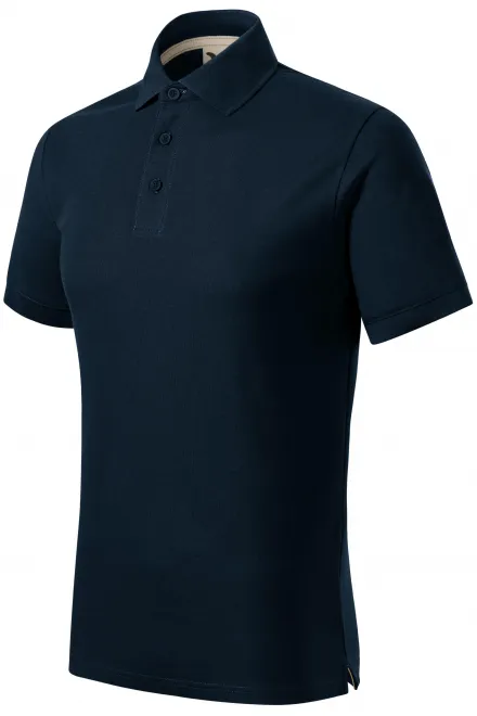 Мъжка поло тениска от органичен памук, тъмно синьо