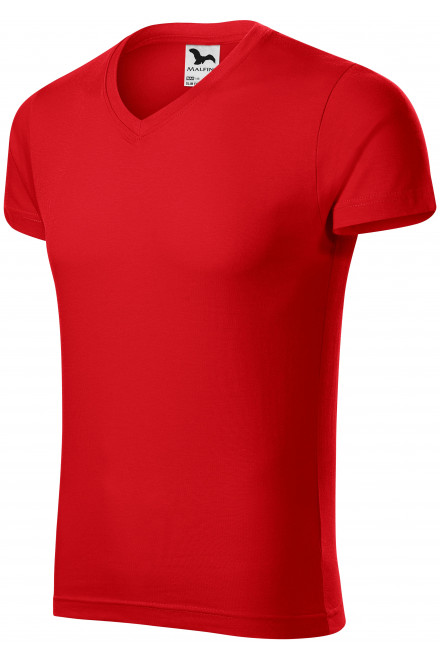 Мъжка прилепнала тениска, червен, обикновени тениски