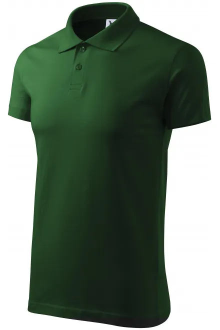 Мъжка проста риза поло, бутилка зелено