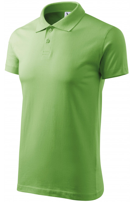 Мъжка проста риза поло, грахово зелено, тениски с къс ръкав