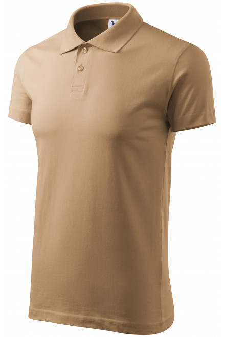 Мъжка проста риза поло, пясъчен, мъжки поло тениски