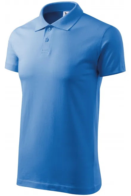 Мъжка проста риза поло, светло синьо