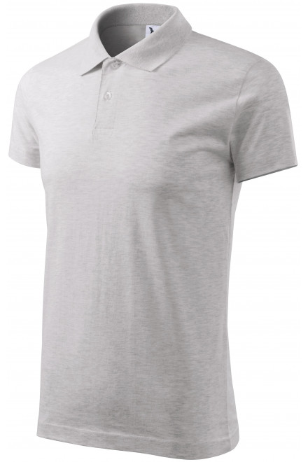 Мъжка проста риза поло, светло сив мрамор, мъжки поло тениски