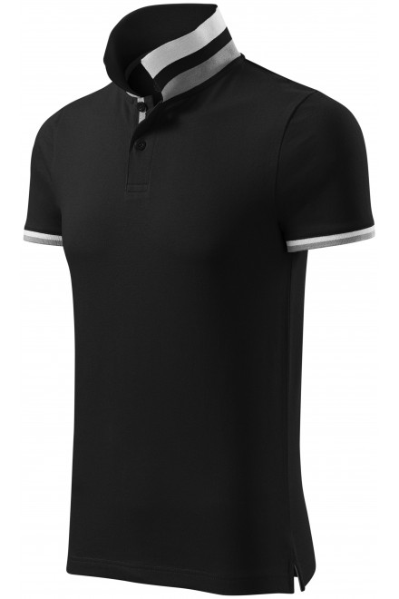 Мъжка риза поло с яка нагоре, черен, мъжки поло тениски