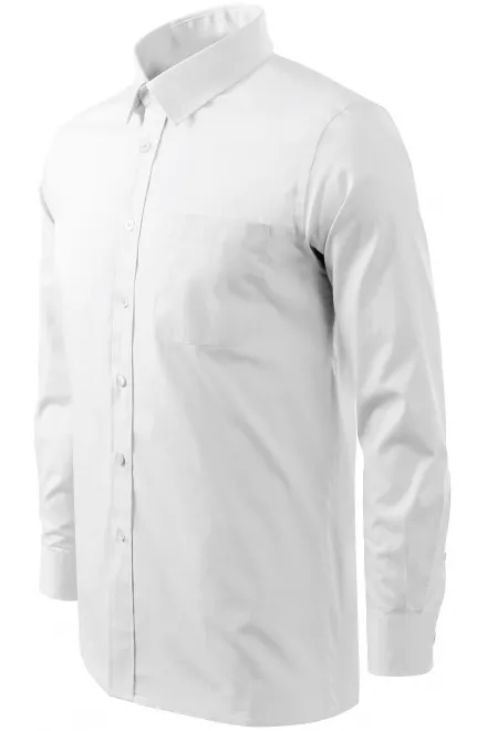 Мъжка риза с дълъг ръкав, Бял
