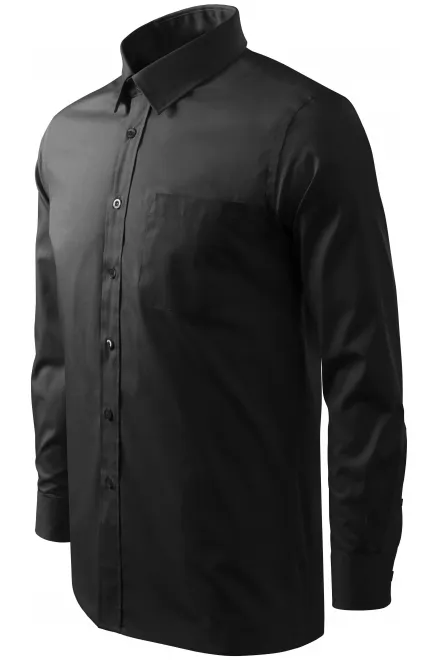 Мъжка риза с дълъг ръкав, черен