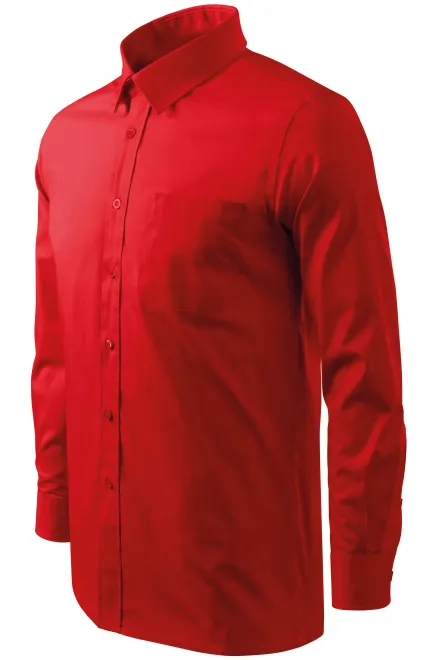 Мъжка риза с дълъг ръкав, червен