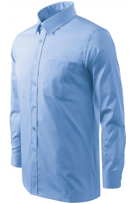 Мъжка риза с дълъг ръкав, небесно синьо
