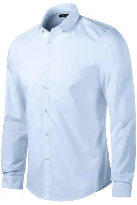 Мъжка риза с дълъг ръкав Slim fit, светло синьо