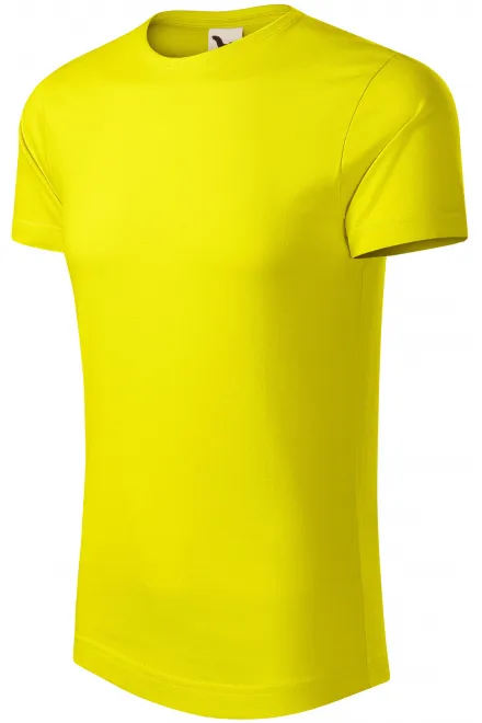 Мъжка тениска от органичен памук, лимонено жълто