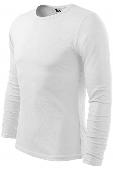 Мъжка тениска с дълъг ръкав, Бял, бели тениски