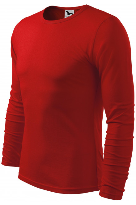 Мъжка тениска с дълъг ръкав, червен, червени тениски