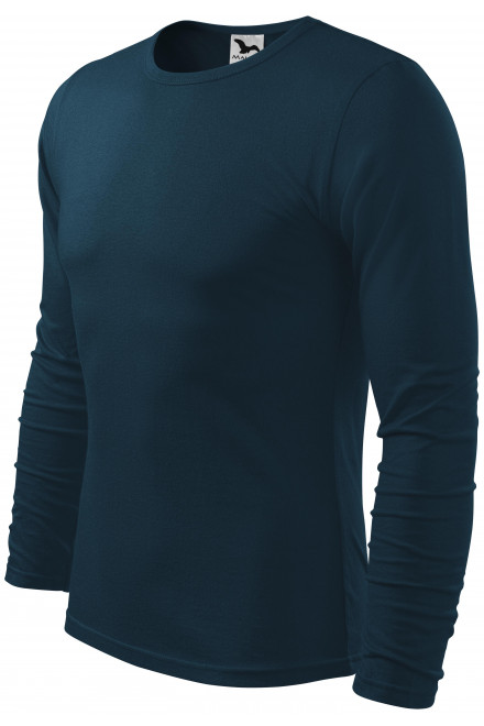 Мъжка тениска с дълъг ръкав, тъмно синьо, мъжки тениски
