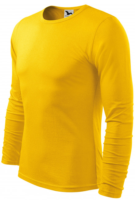Мъжка тениска с дълъг ръкав, жълт, тениски с дълъг ръкав