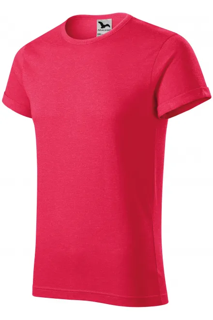 Мъжка тениска с завити ръкави, червен мрамор