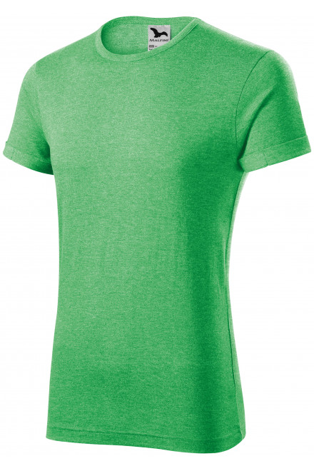 Мъжка тениска с завити ръкави, зелен мрамор, зелени тениски