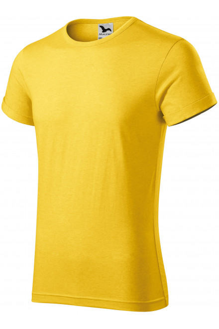 Мъжка тениска с завити ръкави, жълт мрамор, тениски без щампи