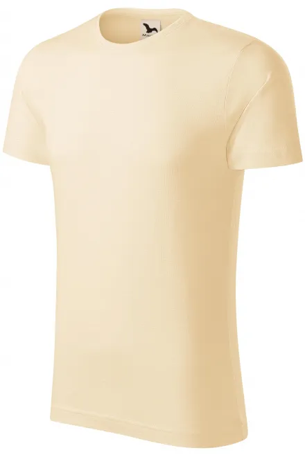Мъжка тениска, текстуриран органичен памук, бадем