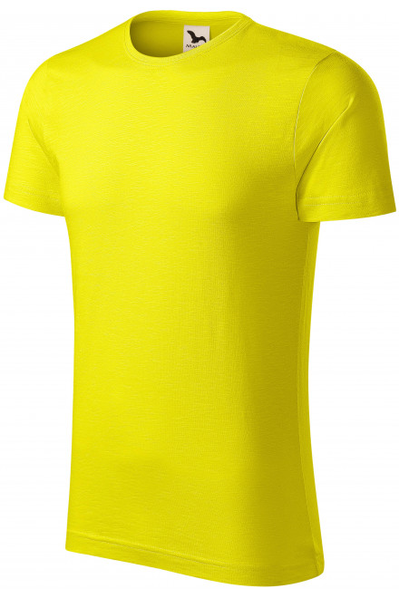 Мъжка тениска, текстуриран органичен памук, лимонено жълто, памучни тениски