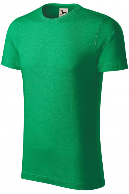 Мъжка тениска, текстуриран органичен памук, трева зелено, зелени тениски