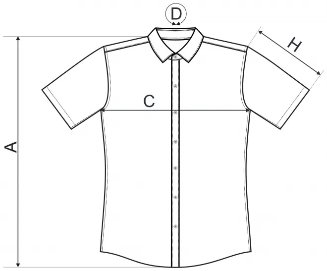 Мъжка риза - Slim fit - таблица с размери