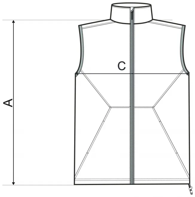 Мъжка жилетка - таблица с размери